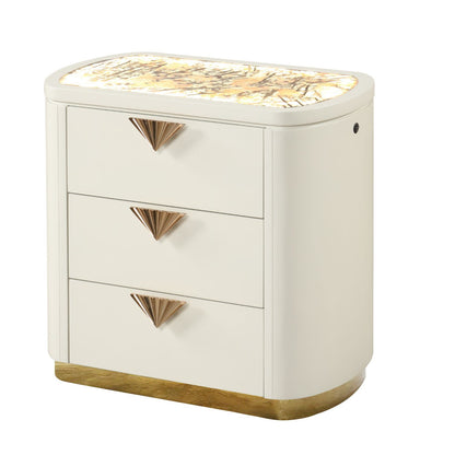 La Pierre - 3 Drawer Nightstand - Beige