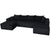 Black / 3 Pc. Sectional Sofa And 2 Ottomans