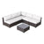 White / 2 Pc. 4 Seater Sectional, Table
