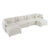 Beige / 4 Seater Sofa With 2 Ottomans