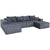 Dark Gray / 3 Pc. Sectional Sofa And 2 Ottomans