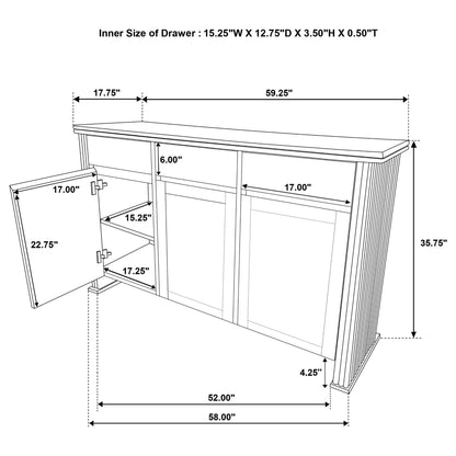 Dreydon - 3 Door Sideboard Server - Light Brown