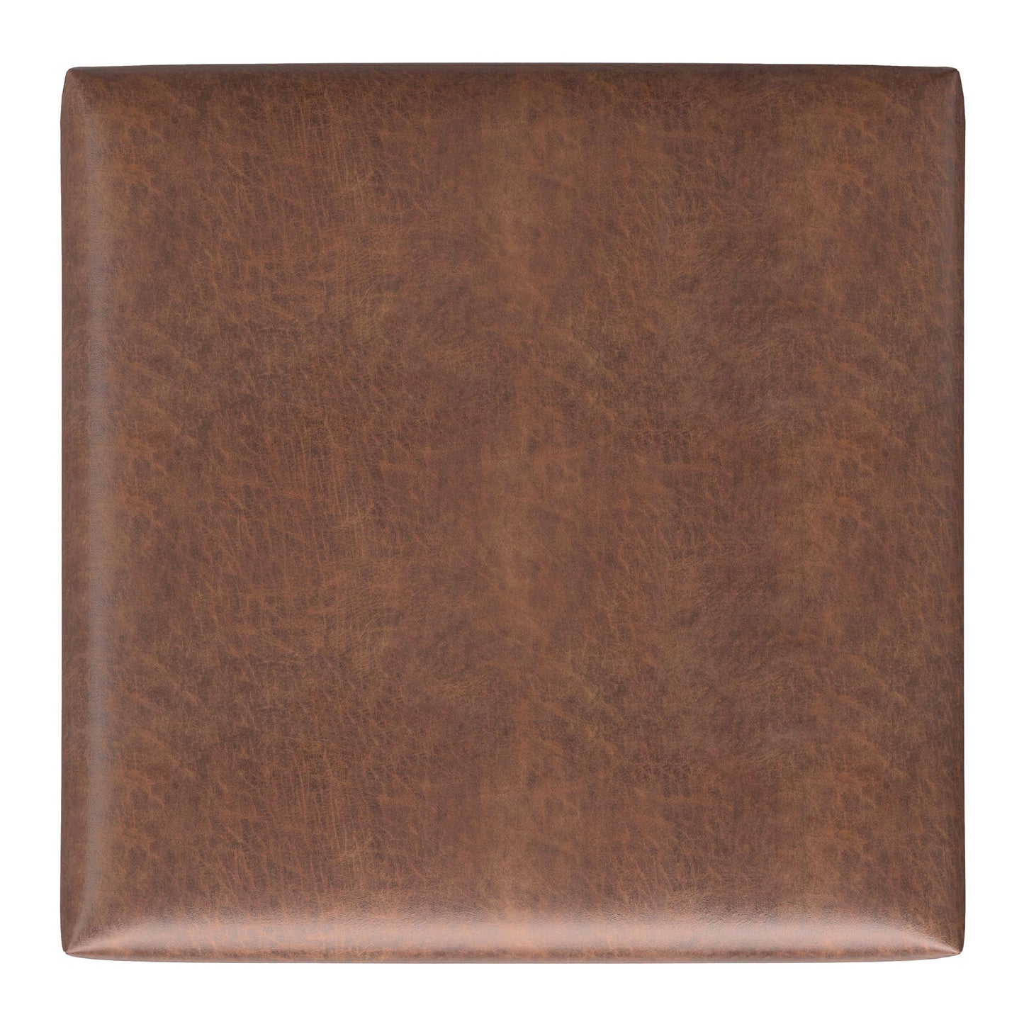The Rebecca is a multifunctional coffee table storage ottoman with a lift-up lid, featuring smooth brown leather upholstery with a subtle natural texture, viewed from above against a white background.