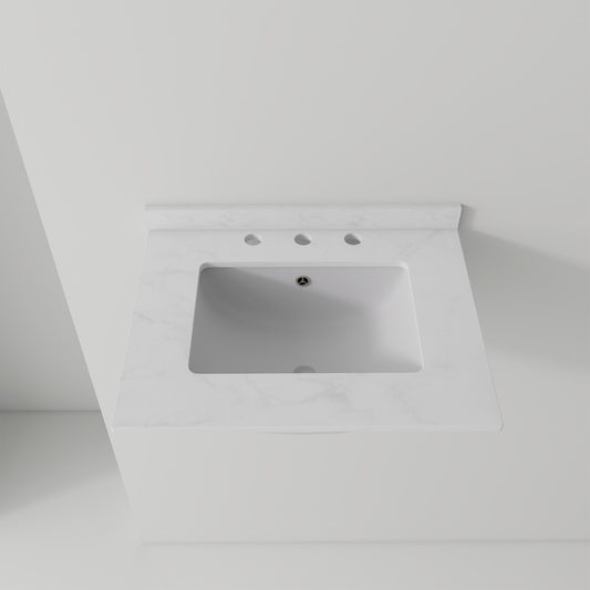 Basin Sink, 0.6" Ultra Thin Profile, Triple Faucet Holes, Sink Only