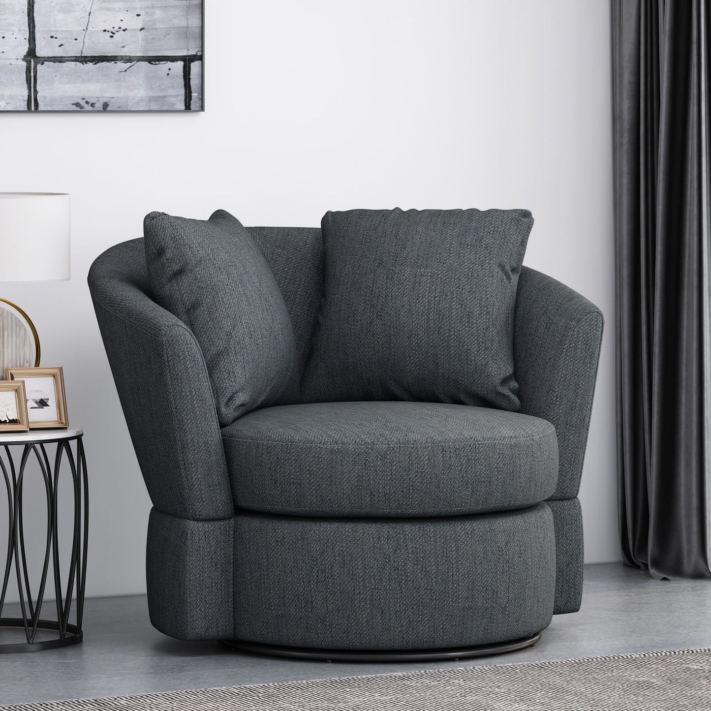 Swivel Club Chair With Circular Design