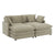 Light Brown / 2 Seater Sofa With 2 Ottomans