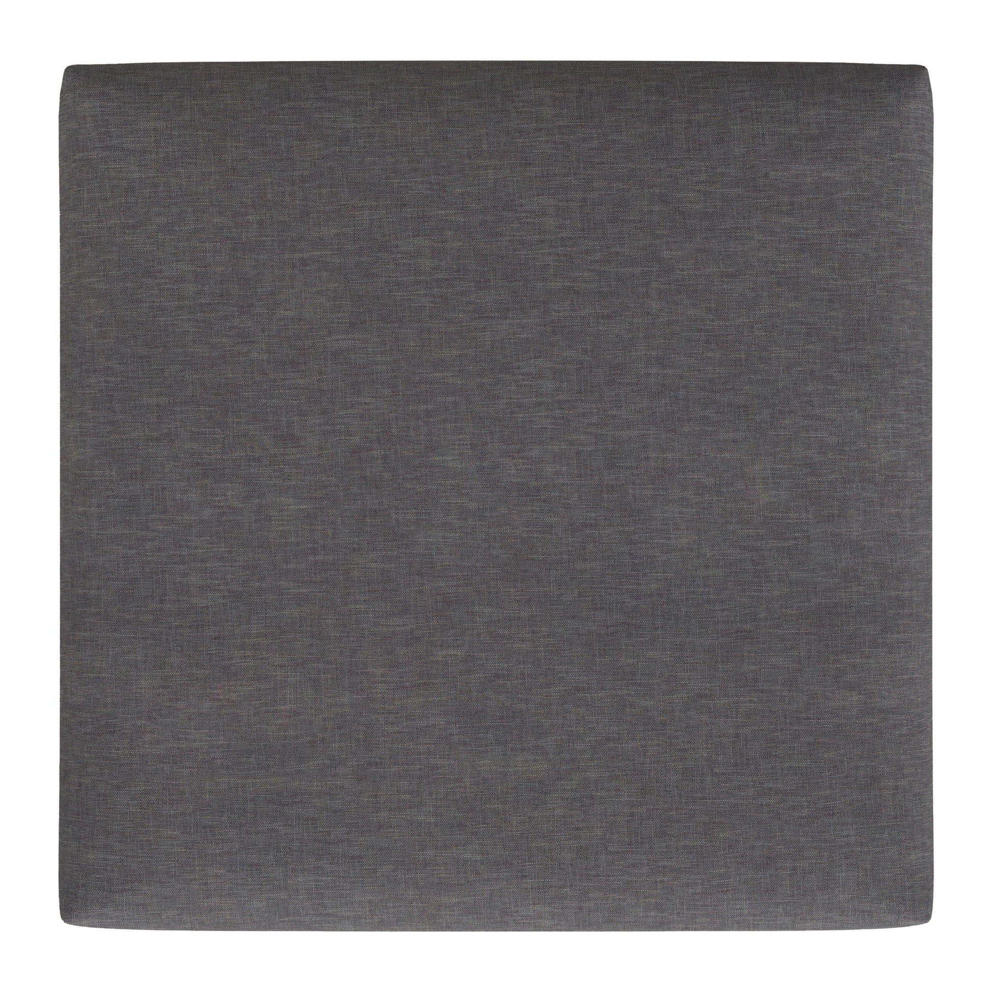 The Rebecca Multifunctional Coffee Table Storage Ottoman features a square, flat, upholstered panel in dark gray fabric, shown from above against a white background.