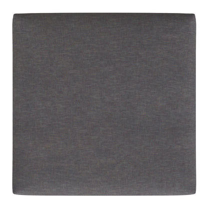 The Rebecca Multifunctional Coffee Table Storage Ottoman features a square, flat, upholstered panel in dark gray fabric, shown from above against a white background.