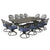 Blue / 13 Pc. Table, 12 Swivel Chairs