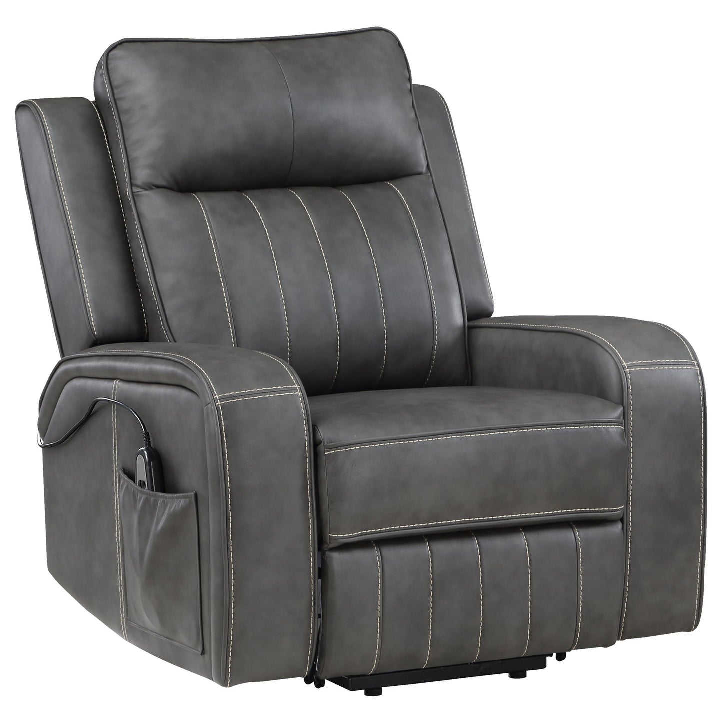 Mckinley - Upholstered Power Lift Recliner Chair With Remote Control - Gray