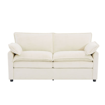 Modern Loveseat Sofa, Upholstered Couch With Side Storage Pockets