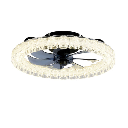 LED Light Source And Remote Control, 3000 - 6500K Dimmable Flush Mount LED Fan Light, 6 Speeds, Quiet DC Motor - Matte Black