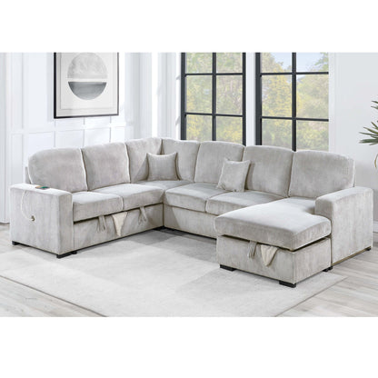 Modern Design Convertible Sectional Storage Bed With USB Port