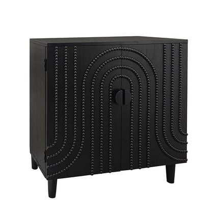 2 Door Storage Cabinet With Adjustable Shelf - Black