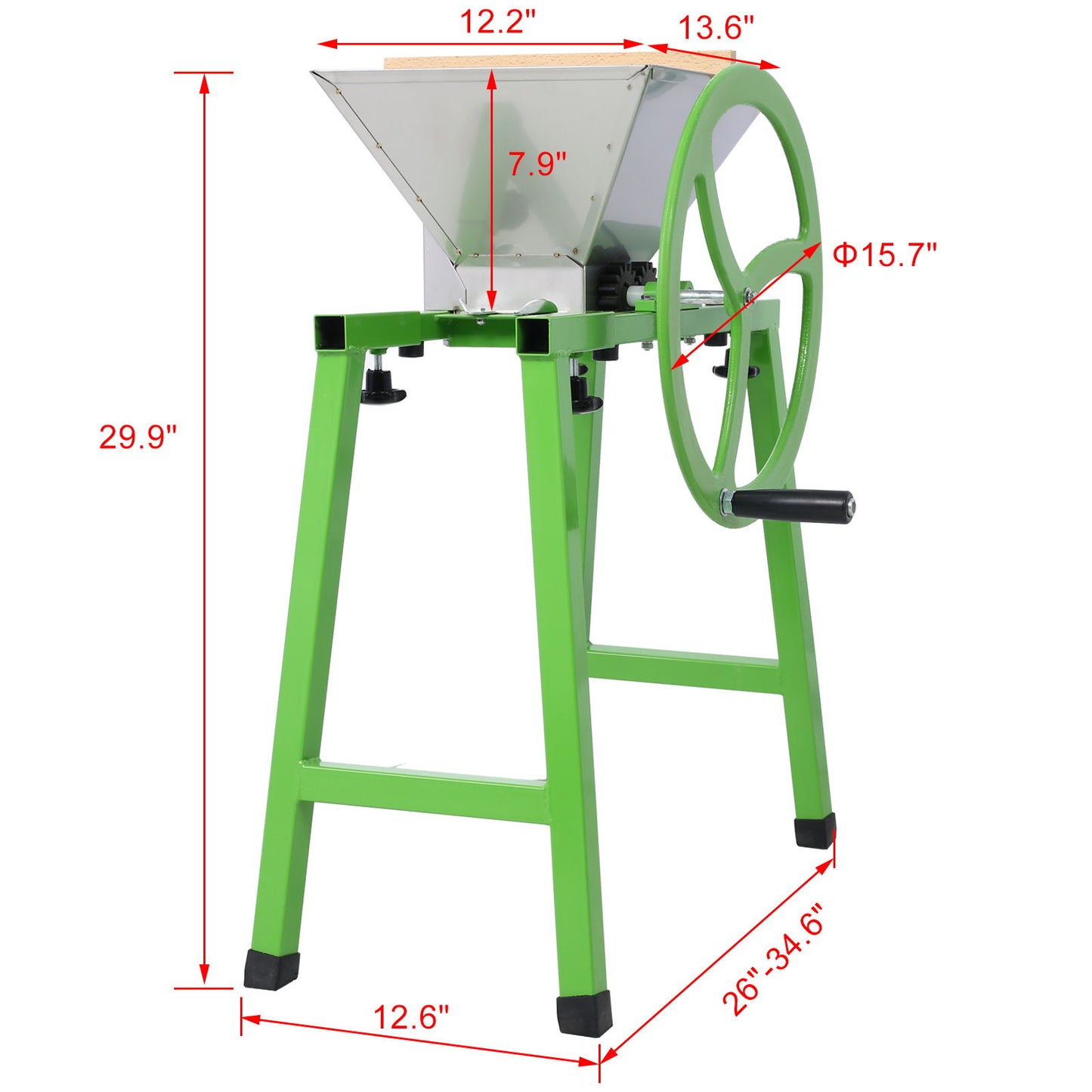 Manual Juice Maker Fruit Wine Press And Crusher With Filter Bag For Apple, Grape, And Berries - Green