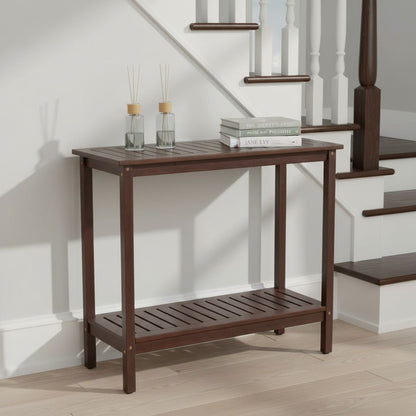 Workstation For Garden Balcony Garage, Acacia Console Potting Table