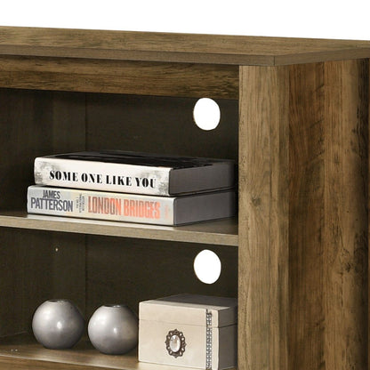 The Benito TV Stand features open shelves and cable management holes at the back panel, perfect for holding books, a small box, and decorative items.