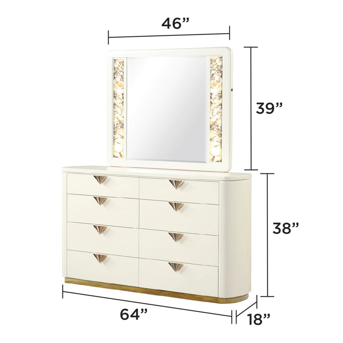 La Pierre - Bedroom Set With Upholstered LED Bed