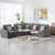Dark Gray / 6 Piece Sofa Sectional With Console (Reversed)