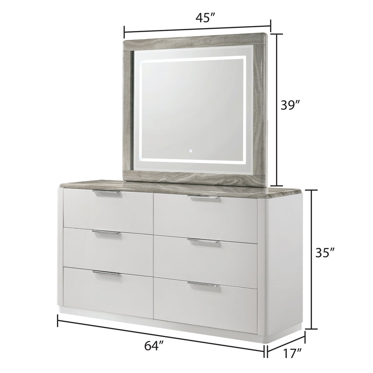 Jazz - 6 Drawer Dresser (Mirror Not Included) - White