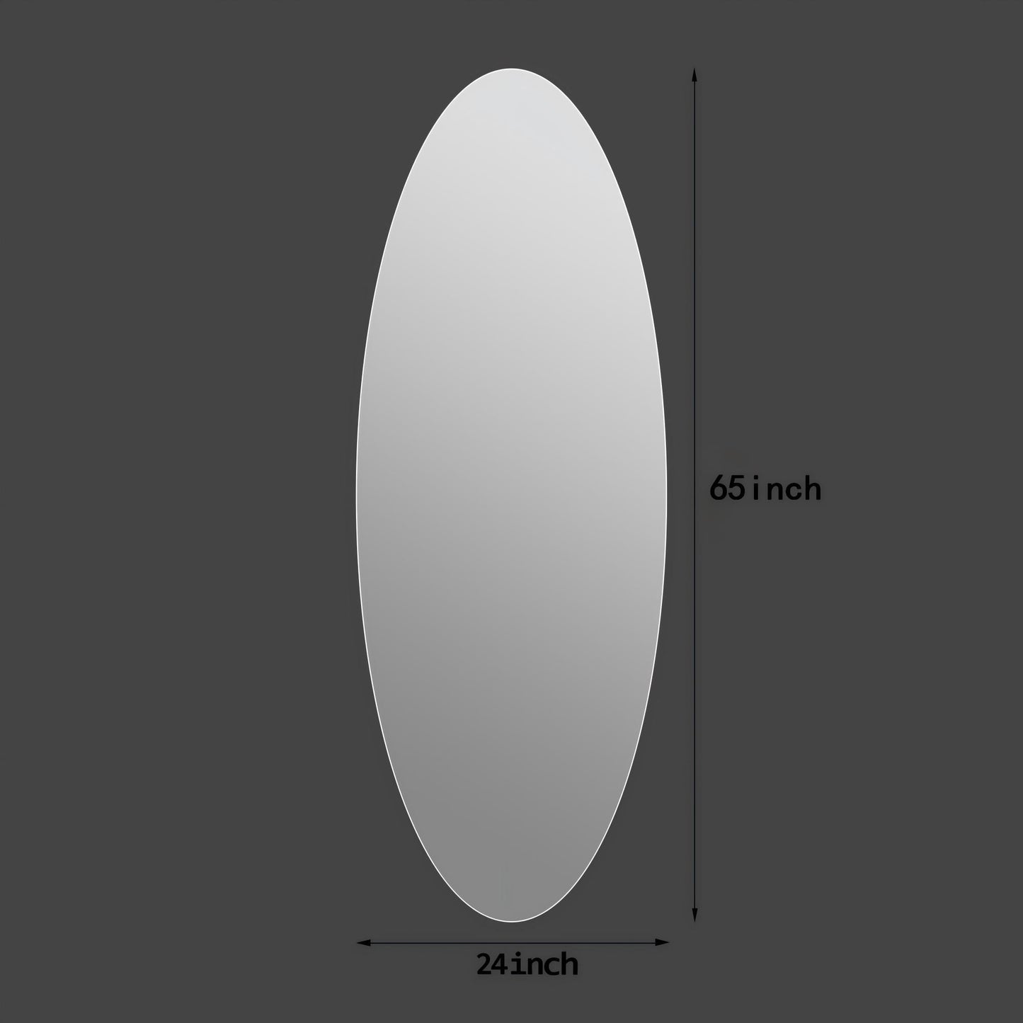 Modern Oval Full Length Wall Mirror