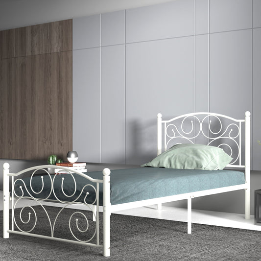 Unique Flower Sturdy System Metal Bed Frame With Headboard And Footboard