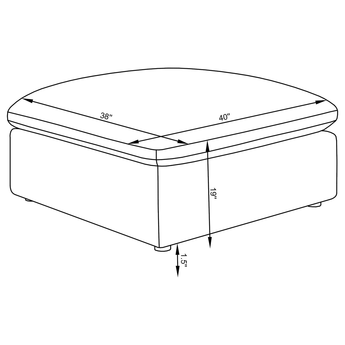 Greeley - Upholstered Square Ottoman With Cushion - Charcoal