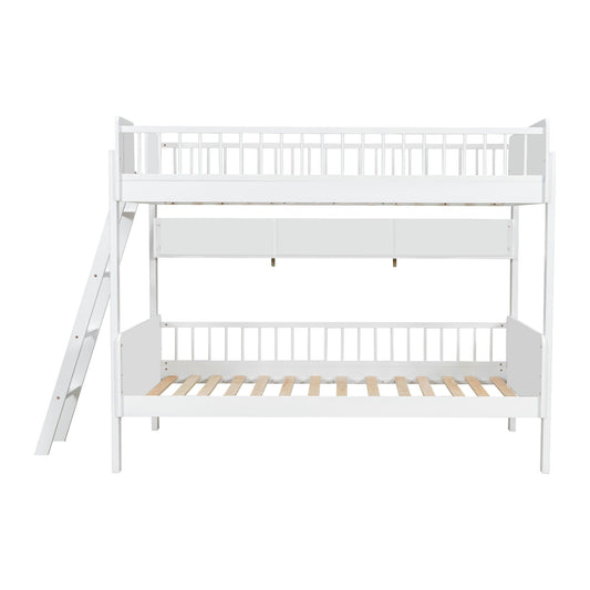 Bunk Bed With 3 Storage Shelves, Adjustable Ladder Left Or Right