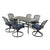 Blue / 7 Pc. Table, 6 Swivel Chairs