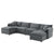 Dark Gray / 4 Seater Sectional Sofa With 2 Ottomans