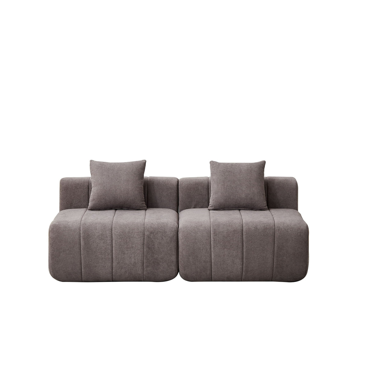 Modular Sectional Sofa With 2 Pillows, Symmetrical Design