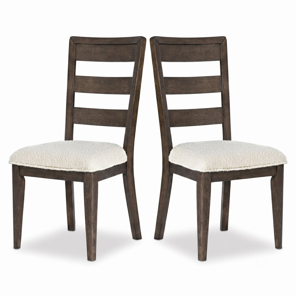 Upholstered Dining Chair With Ladder Back Design (Set of 2)