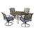 Black / 5 Pc. Table, 4 Swivel Chairs