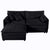 Black / 2 Seater Sectional Sofa With Ottoman