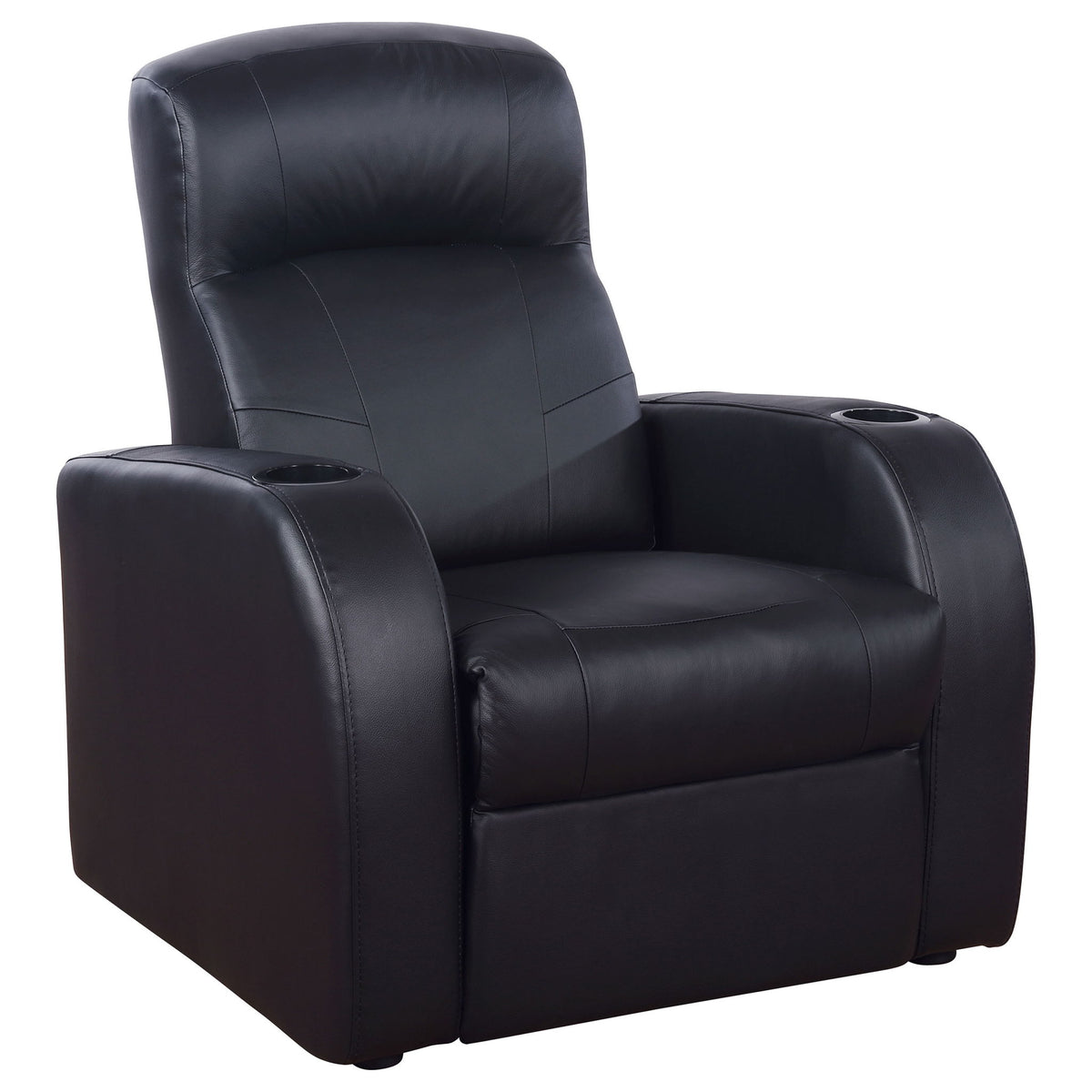 Greenfield - 3 Seater Home Theater With 2 Wedge Consoles - Black