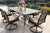 Dark Brown / 7 Pc. Table, 6 Swivel Chairs