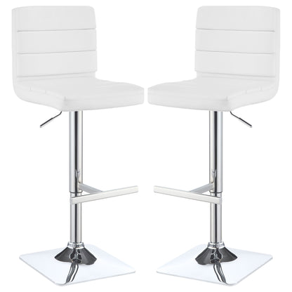 Fresco - Upholstered Adjustable Bar Stool (Set of 2) - White
