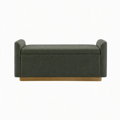 Upholstered Storage Bench With Safety Hinge