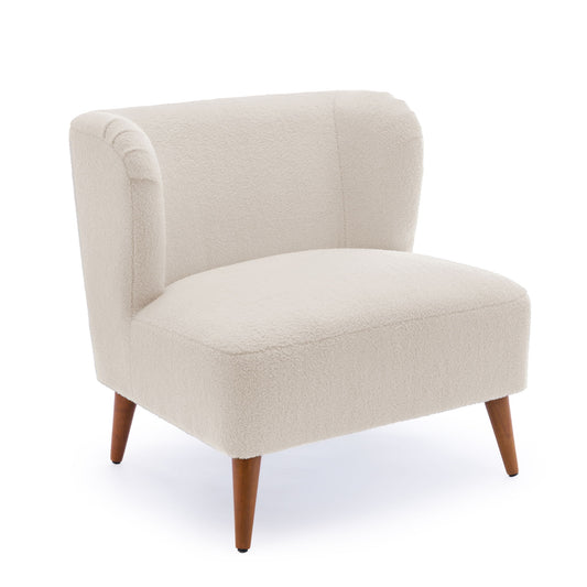 Veda - Accent Chair With Wrap Around Back Boucle - White