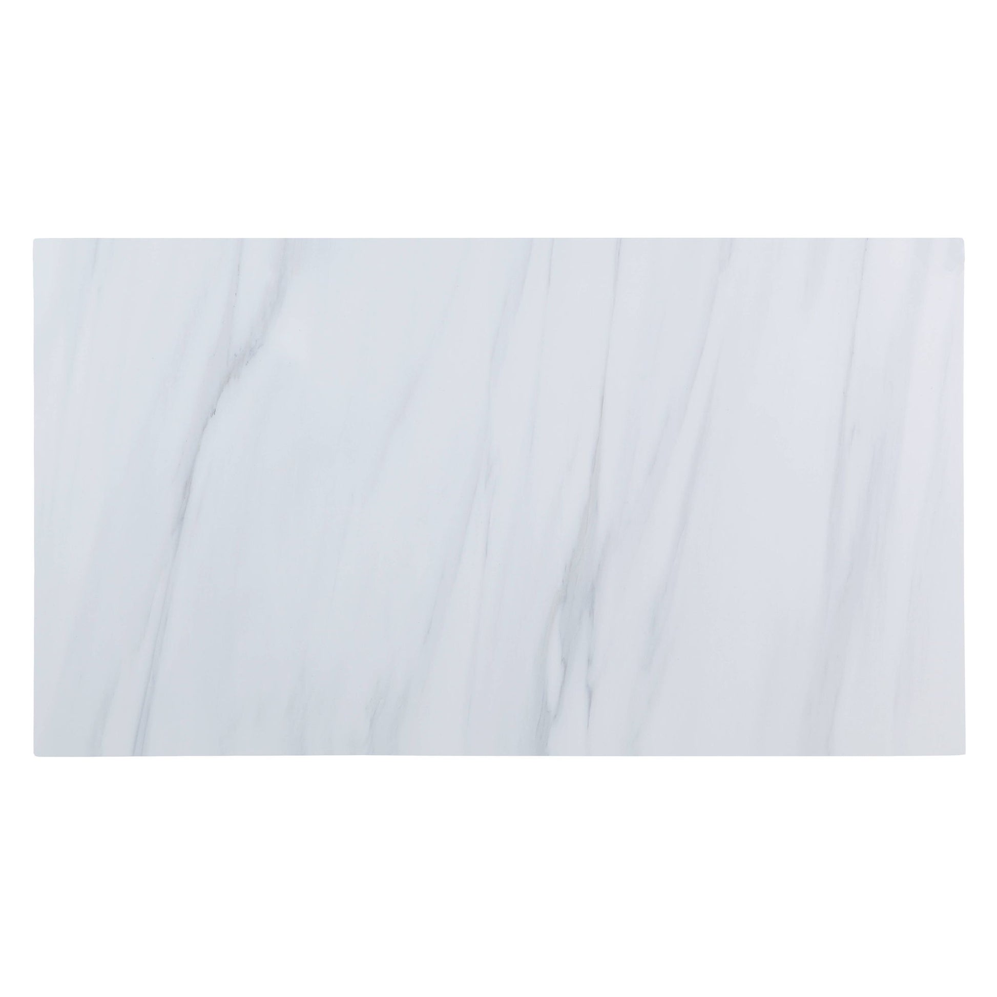 The Enapay Marble Top Kitchen Island in gray features a rectangular white marble surface with subtle light gray diagonal veining, set against a plain white background.