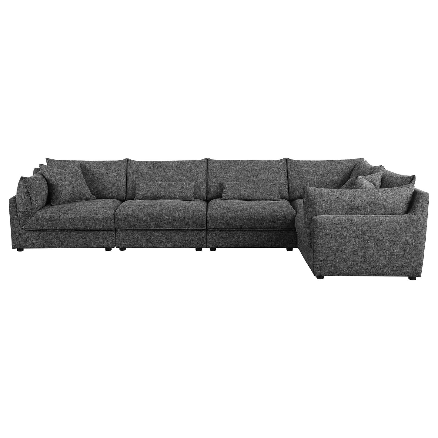 Tomasina - Modular Sectional Sofa With Corner, Armless Chairs And Armchairs - Black