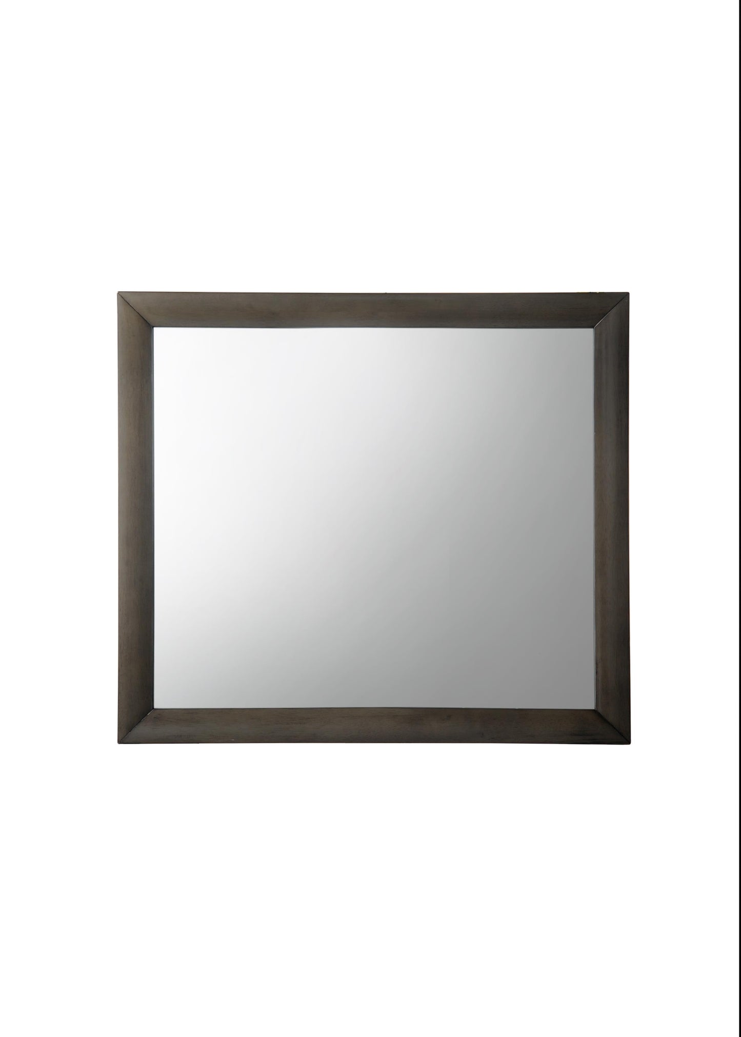 A rectangular mirror with a sleek, dark brown frame set against a plain white backdrop, known as the Ireland - Contemporary Design Mirror.