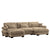 Light Brown / 3 Pc. 3 Seater Sectional, 2 Ottomans