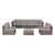 Pearl Silver / 2 Pc. U-Shaped Sectional, Table