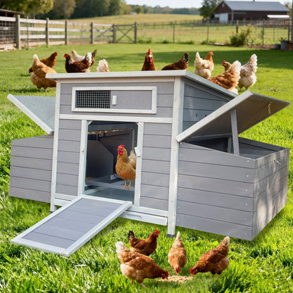 Large Chicken Coop Outdoor Hen House With Dual Nesting Boxes