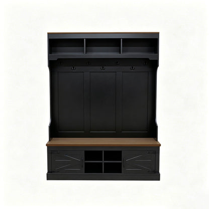 Farmhouse Hall Tree With Bench And Shoe Storage