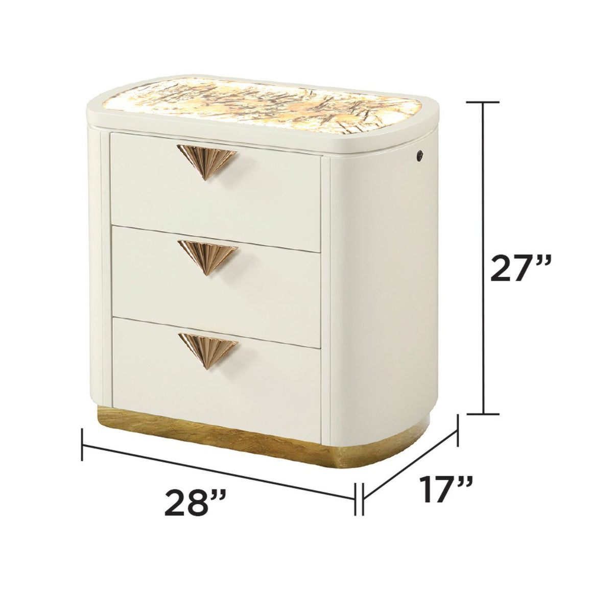 La Pierre - 3 Drawer Nightstand - Beige