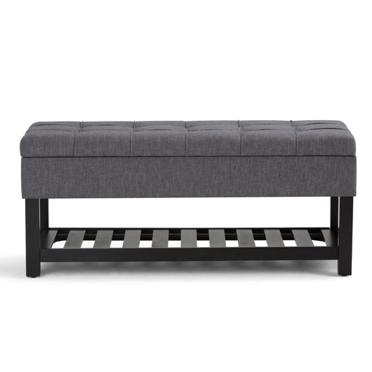 Saxon - Upholstered Transitional Storage Ottoman Bench