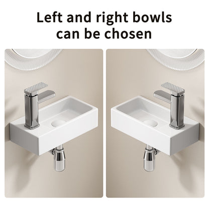 Wall Mounted Bathroom Sink With Faucet And Drain