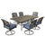 Black / 7 Pc. Table, 6 Swivel Chairs
